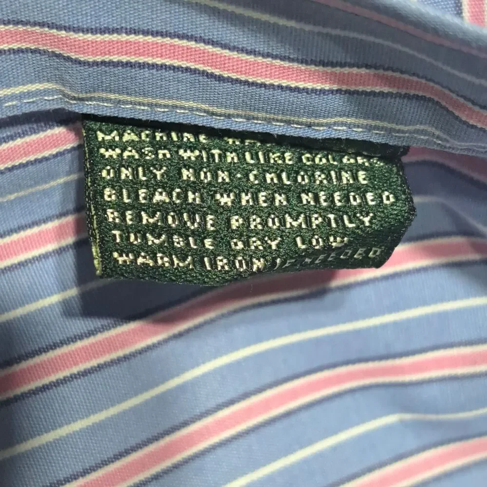 Vintage Ralph Lauren Shirt Mens 17 extra Large  Stripe Preppy Long Sleeve NWOT - Picture 8 of 8